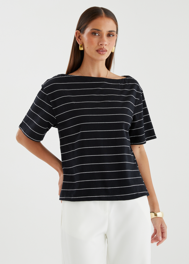 Milos Top - Black Stripe