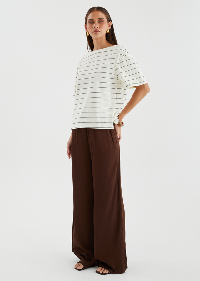 Milos Top - Cream Stripe