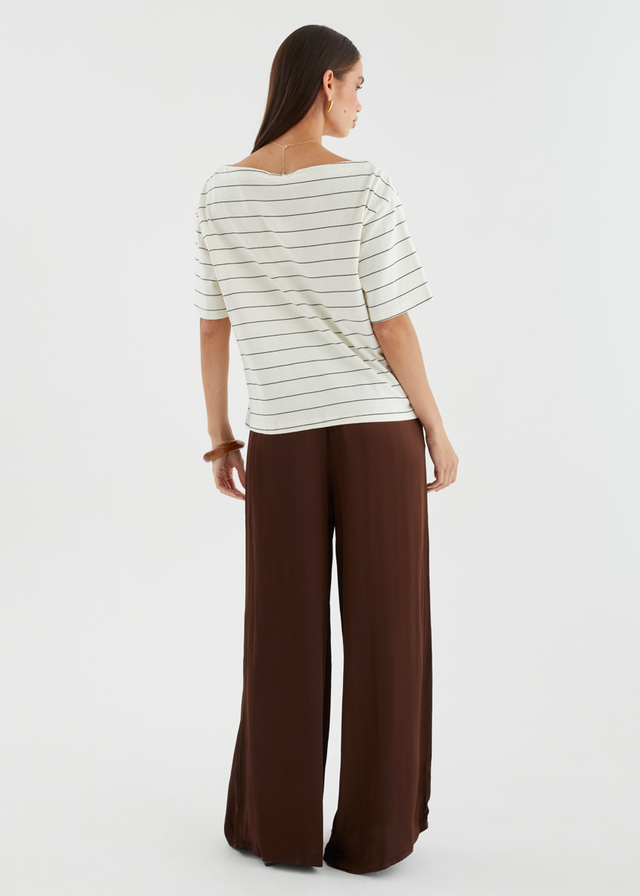Milos Top - Cream Stripe