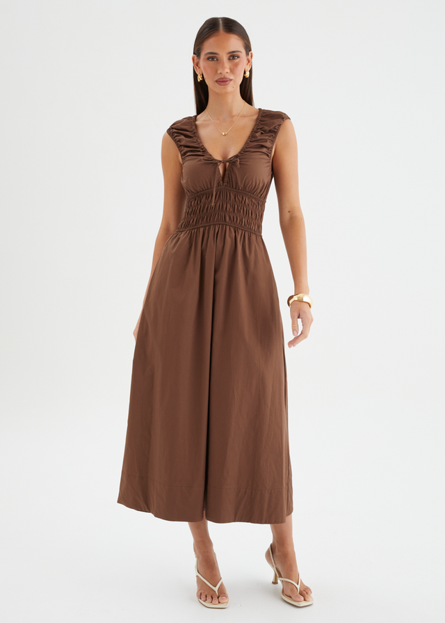 Kamilie Midi Dress - Chocolate