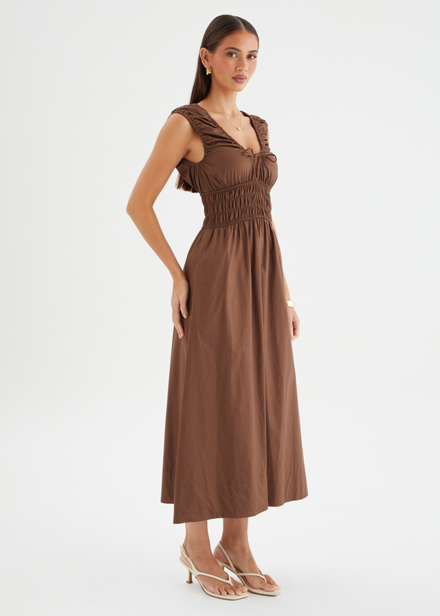 Kamilie Midi Dress - Chocolate