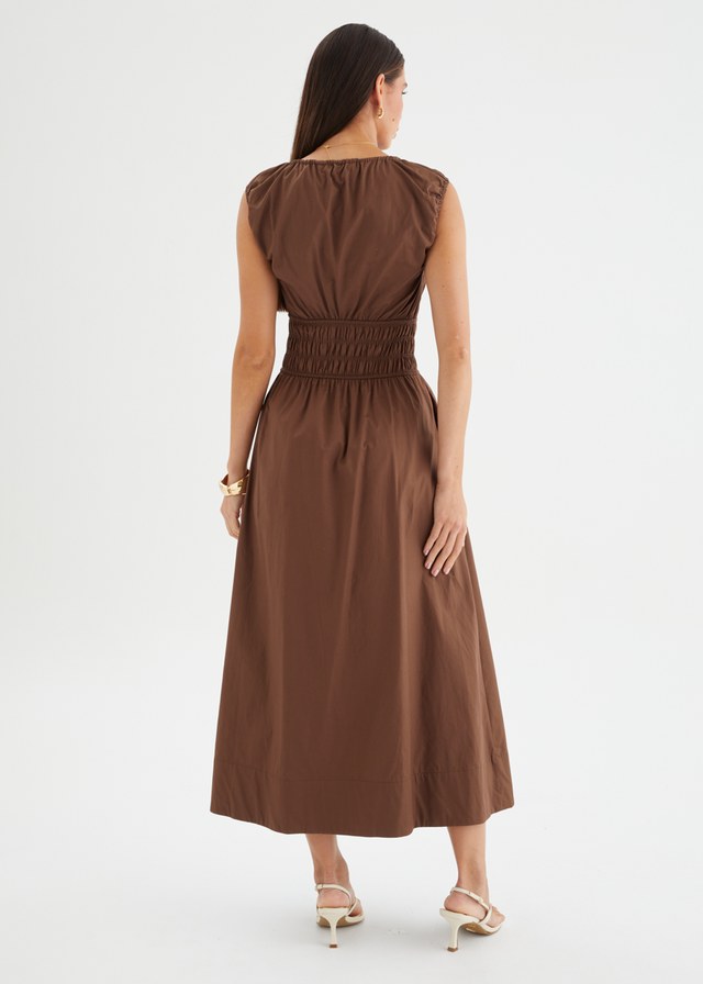 Kamilie Midi Dress - Chocolate