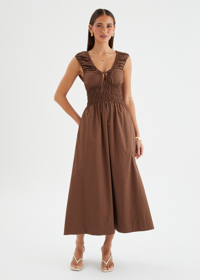 Kamilie Midi Dress - Chocolate