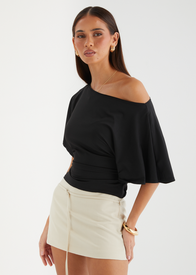 Teegan Tie Top - Black