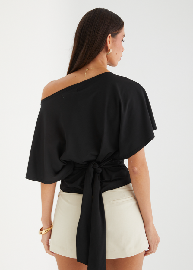 Teegan Tie Top - Black