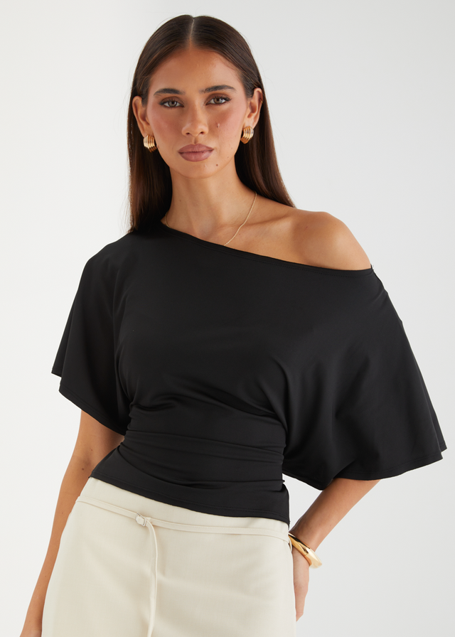 Teegan Tie Top - Black