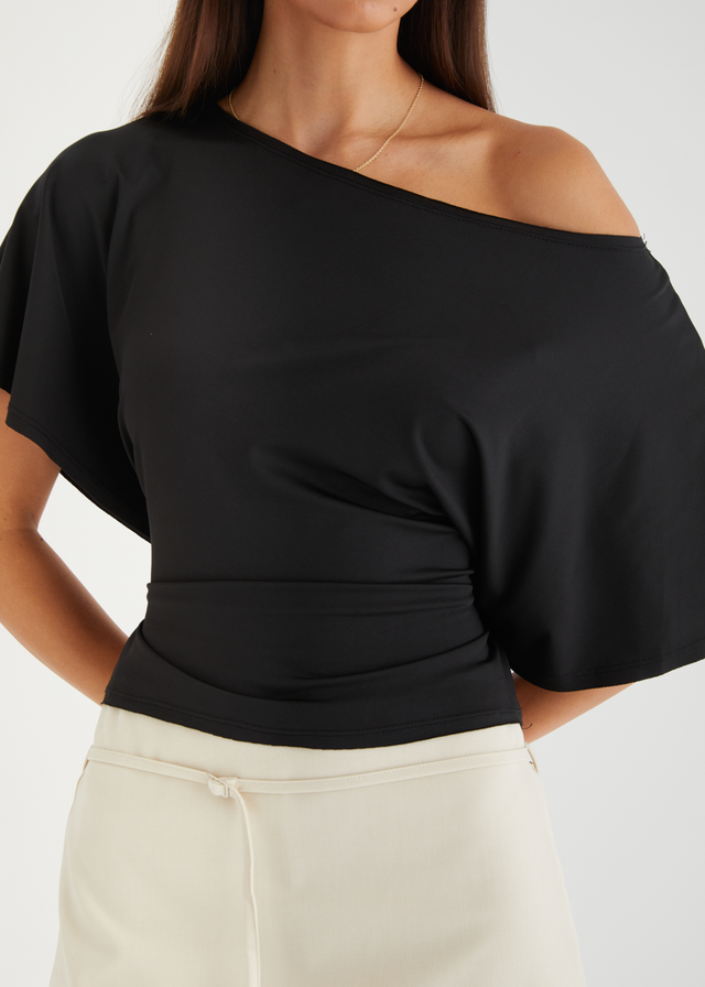Teegan Tie Top - Black