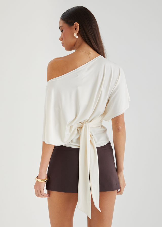 Teegan Tie Top - Ivory