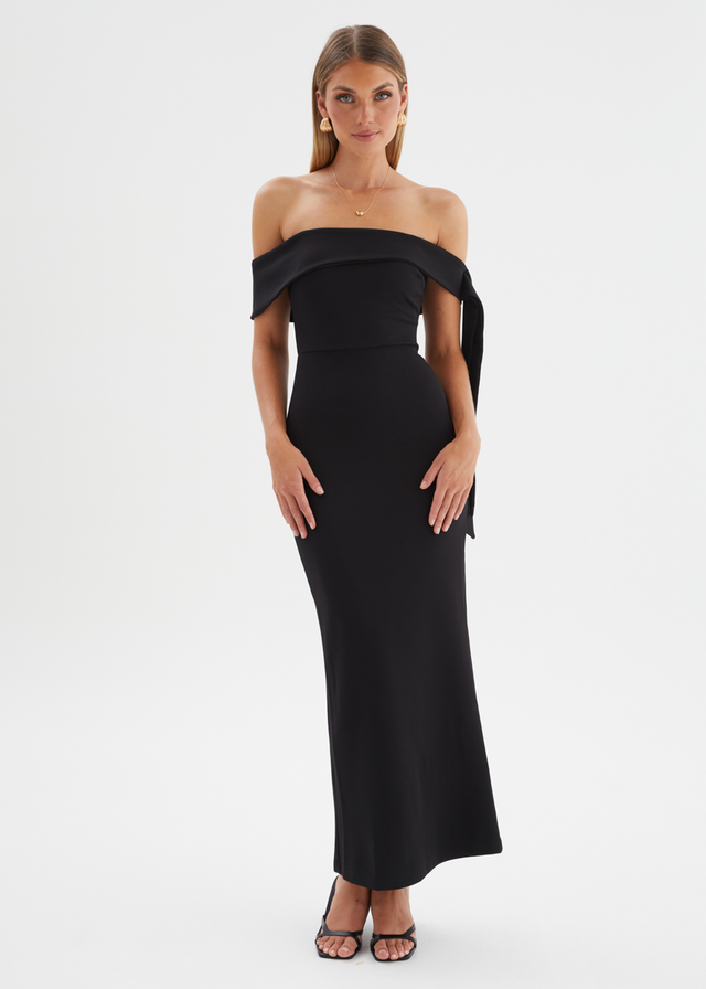 Renia Off Shoulder Maxi Dress - Black