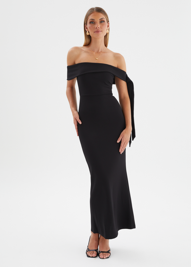 Renia Off Shoulder Maxi Dress - Black