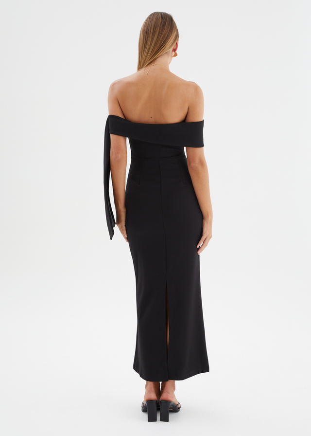 Renia Off Shoulder Maxi Dress - Black
