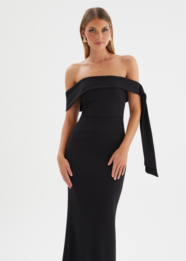 Renia Off Shoulder Maxi Dress - Black