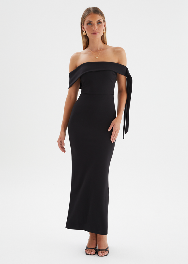 Renia Off Shoulder Maxi Dress - Black