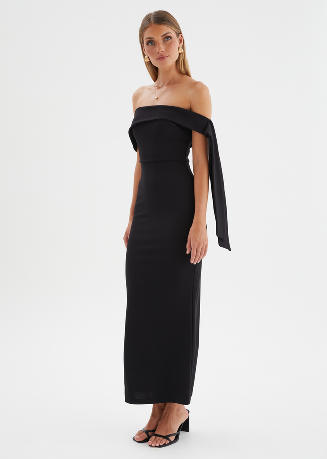 Renia Off Shoulder Maxi Dress - Black