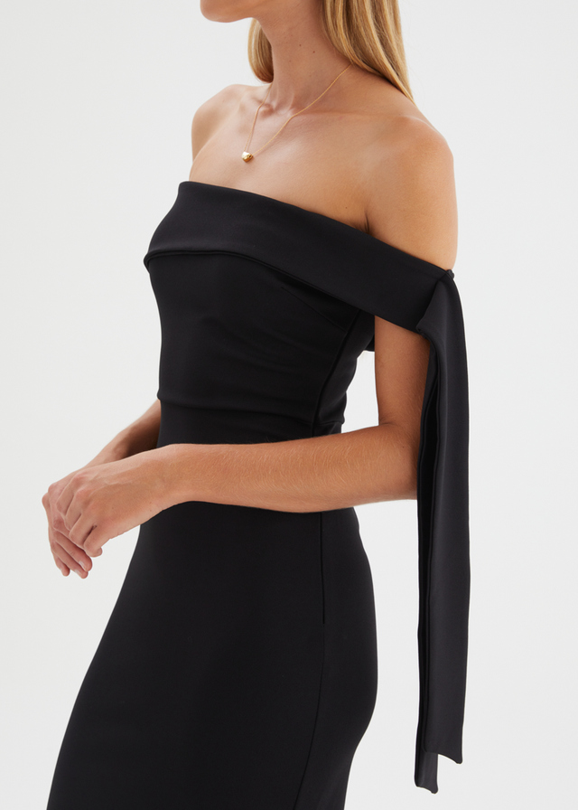 Renia Off Shoulder Maxi Dress - Black