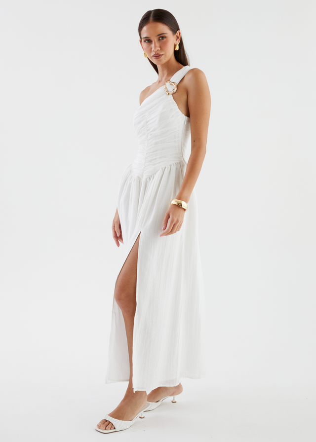 Earlina One Shoulder Maxi Dress - Off White