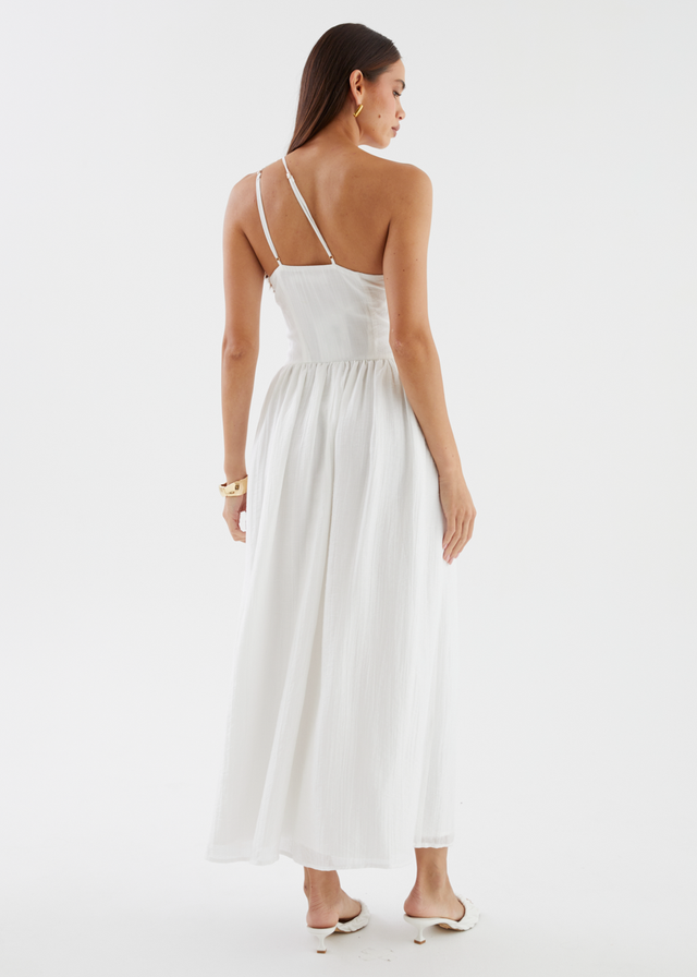 Earlina One Shoulder Maxi Dress - Off White