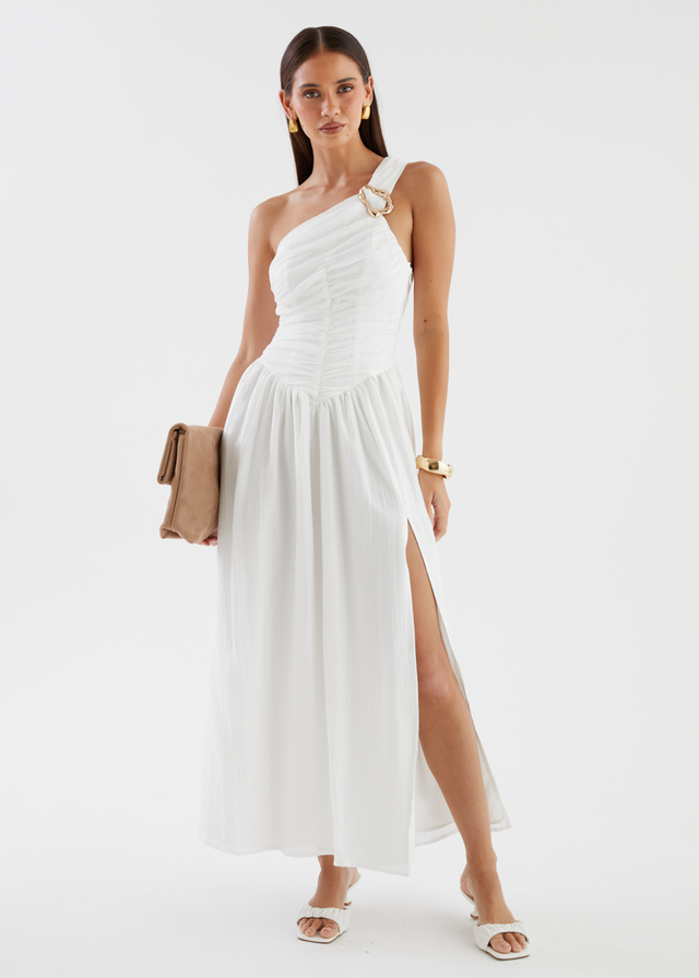 Earlina One Shoulder Maxi Dress - Off White
