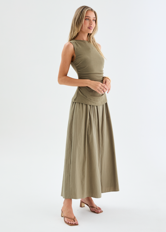 Halima Maxi Dress - Khaki