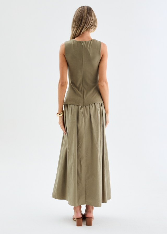 Halima Maxi Dress - Khaki