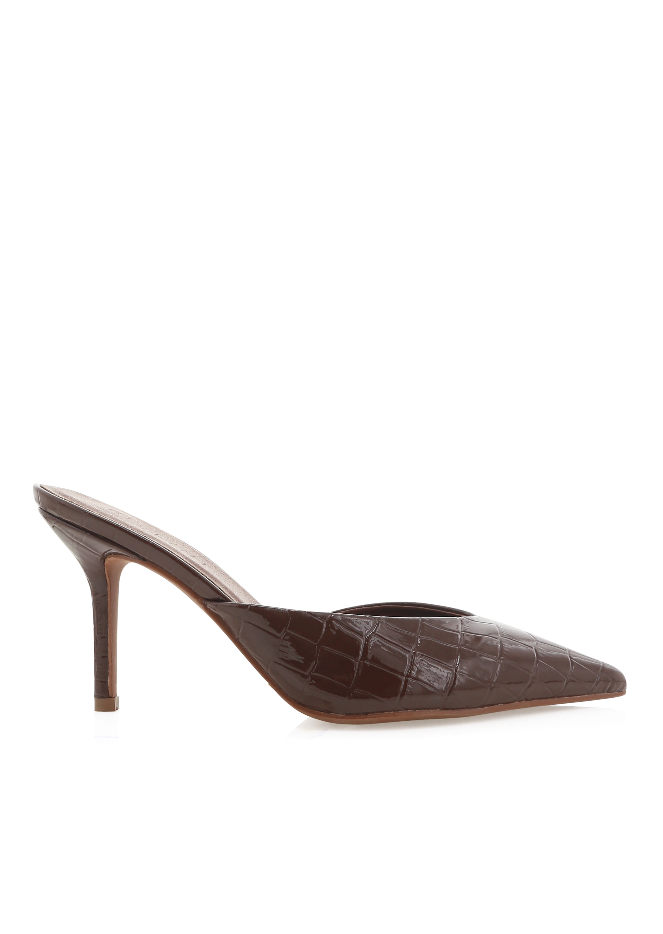 Karey Heels - Chocolate Patent Croc