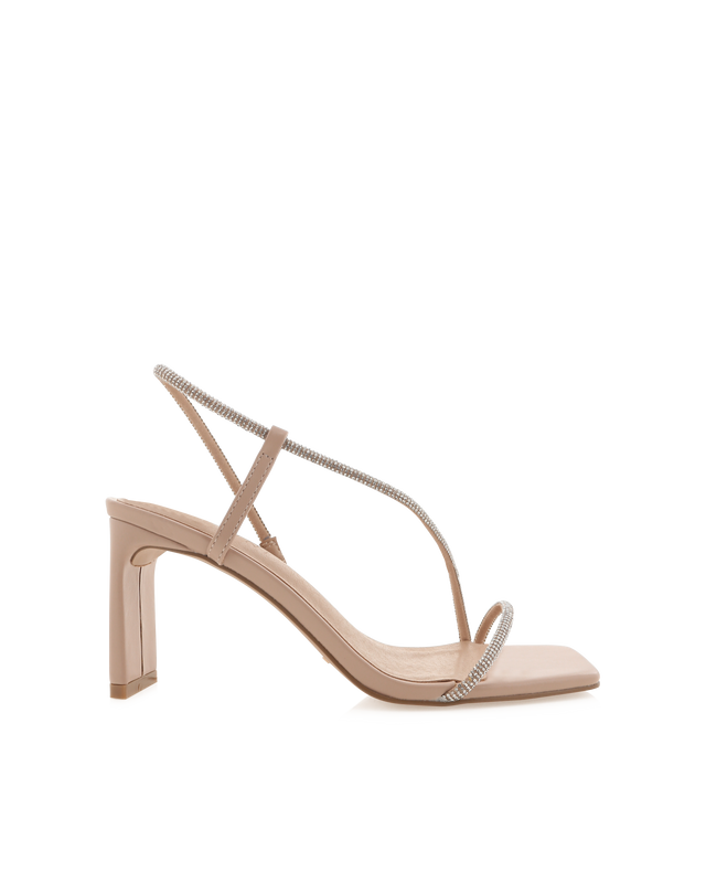 Kaye Heels - Nude Diamante