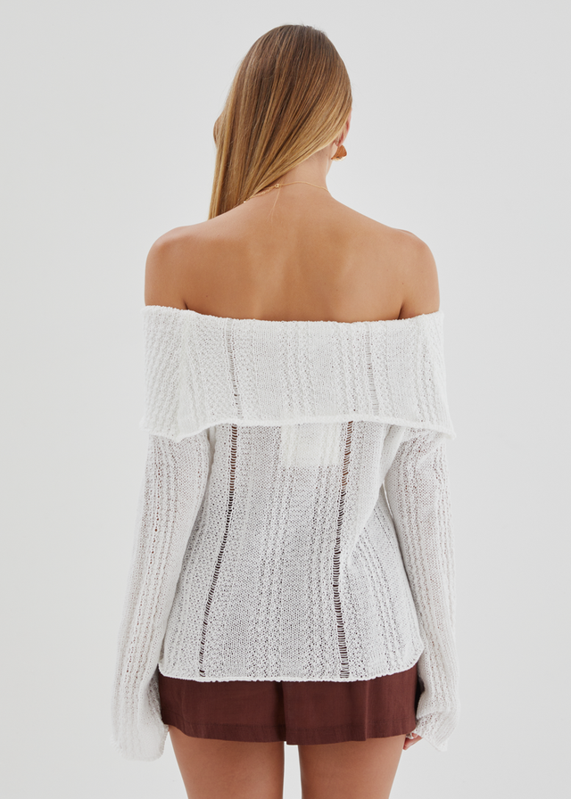 Lucy Off Shoulder Sweater - Off White