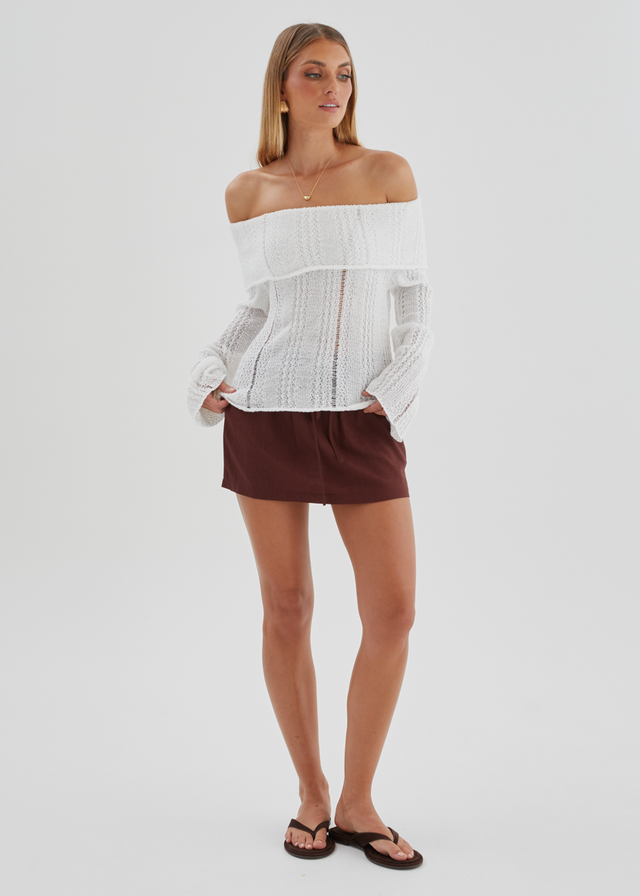 Lucy Off Shoulder Sweater - Off White