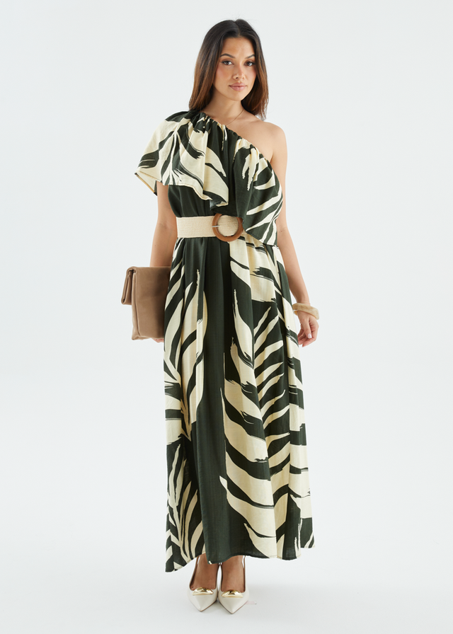 Karsyn One Shoulder Maxi Dress - Fern