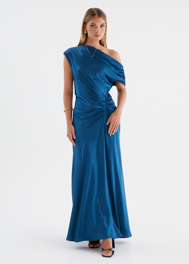 Flirtini One Shoulder Maxi Dress - Indigo