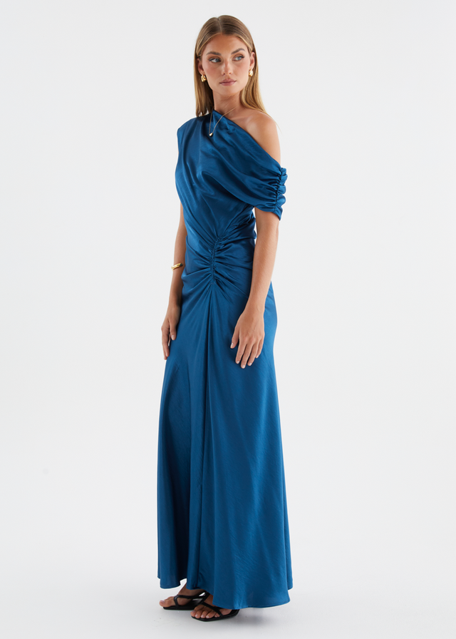 Flirtini One Shoulder Maxi Dress - Indigo