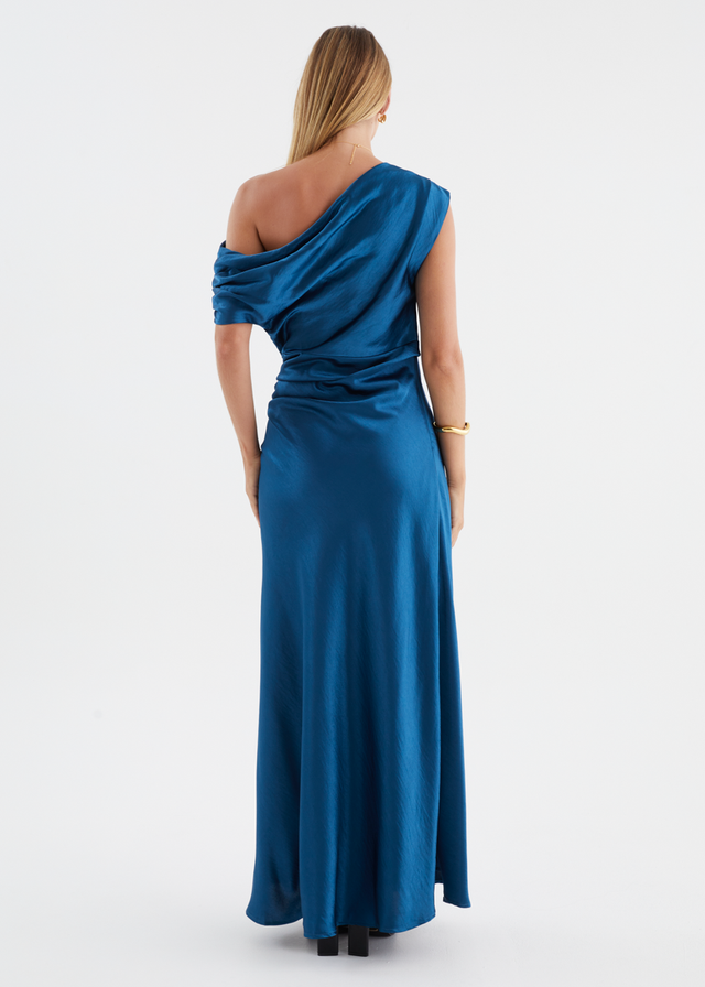 Flirtini One Shoulder Maxi Dress - Indigo