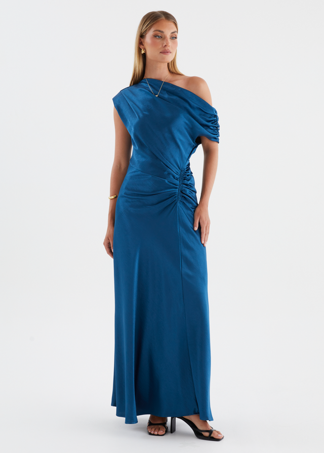 Flirtini One Shoulder Maxi Dress - Indigo