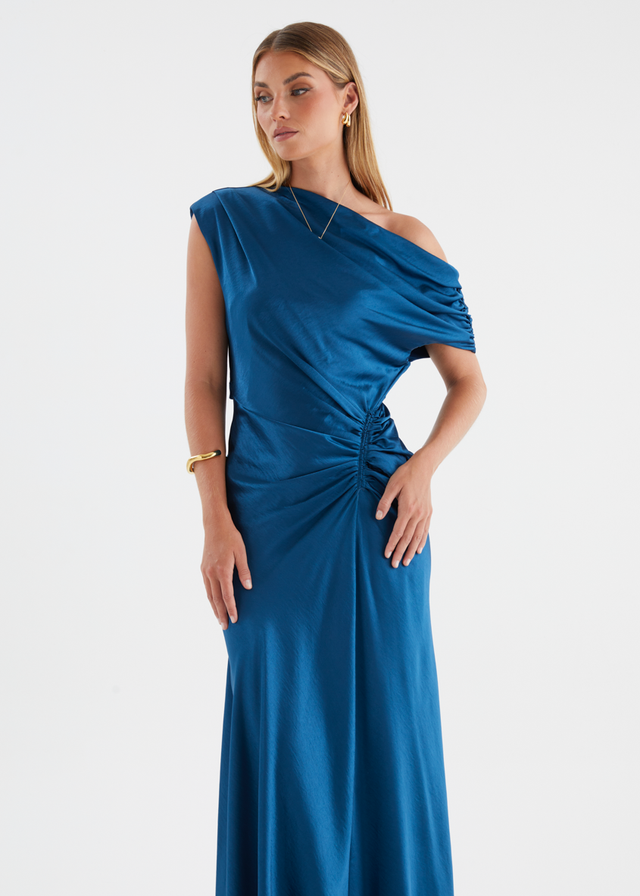 Flirtini One Shoulder Maxi Dress - Indigo