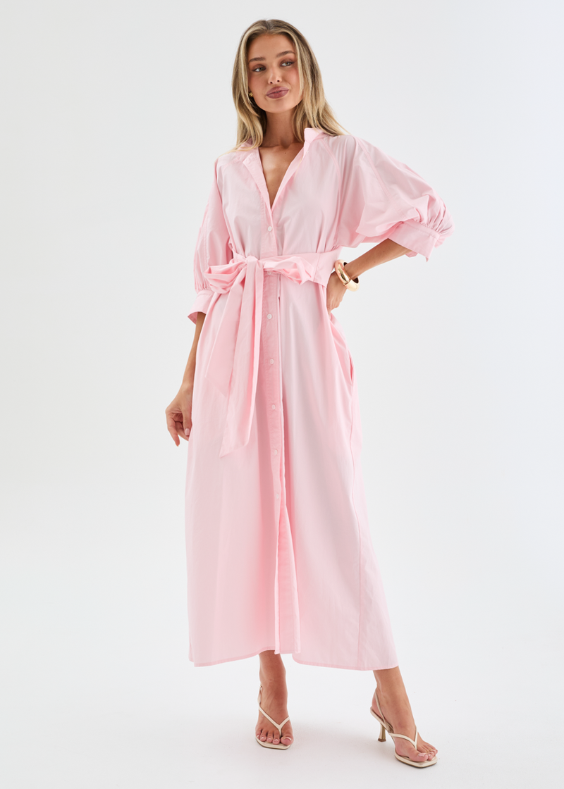 white and black drop waist dress Modern Fit Midi Drop-Waist Dress main image 0