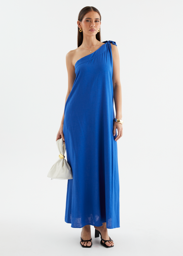 Debra One Shoulder Maxi Dress - Electric Blue