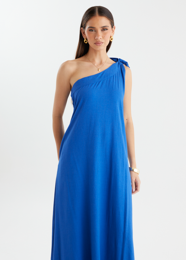 Debra One Shoulder Maxi Dress - Electric Blue