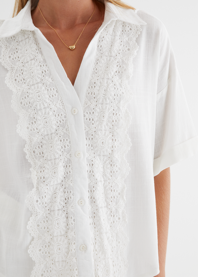 Airlie Shirt - White Lace