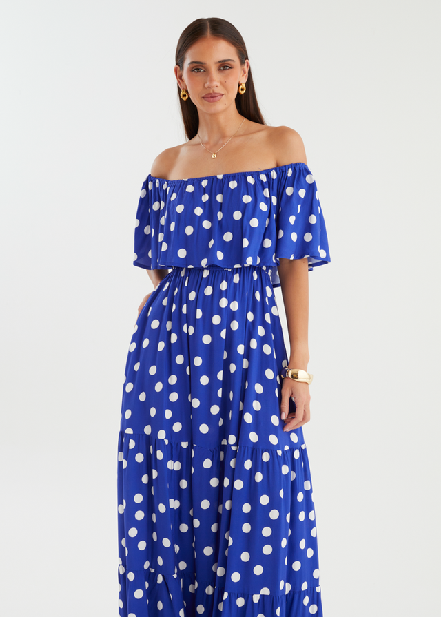 Blue Off Shoulder Dresses Gingham & Heels Blue Off Shoulder Dresses Gingham & Heels