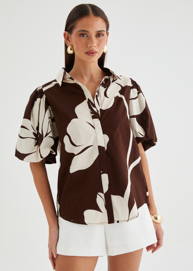Nouvella Shirt - Chocolate Bloom