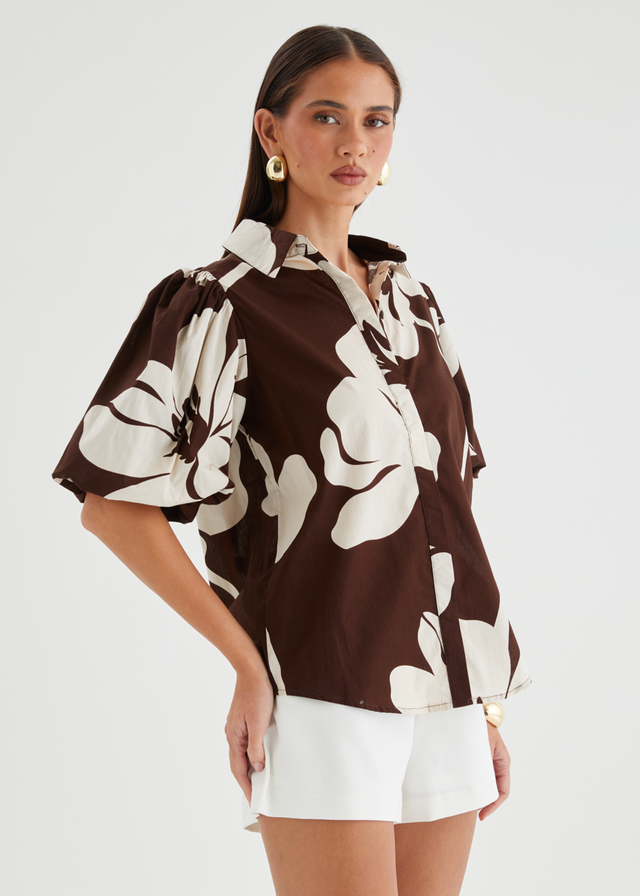 Nouvella Shirt - Chocolate Bloom