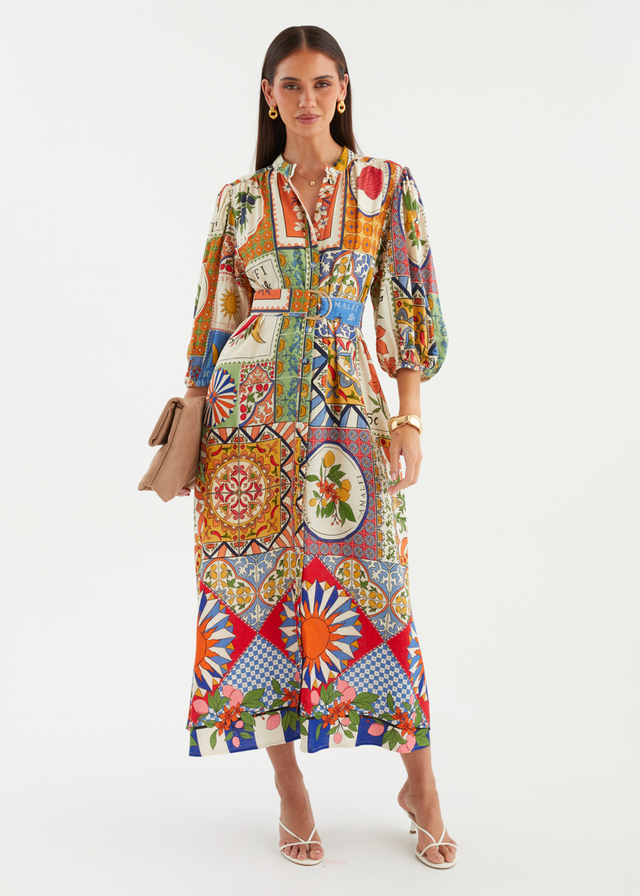 Vivia Midi Dress - Amalfi Mosaic