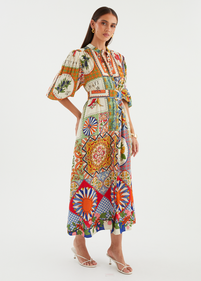 Vivia Midi Dress - Amalfi Mosaic