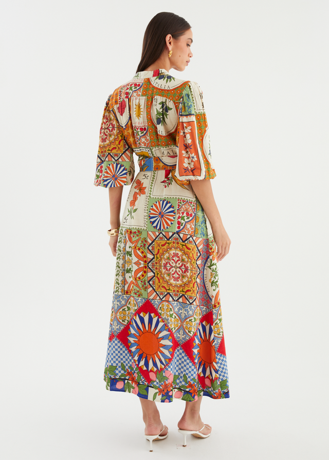 Vivia Midi Dress - Amalfi Mosaic
