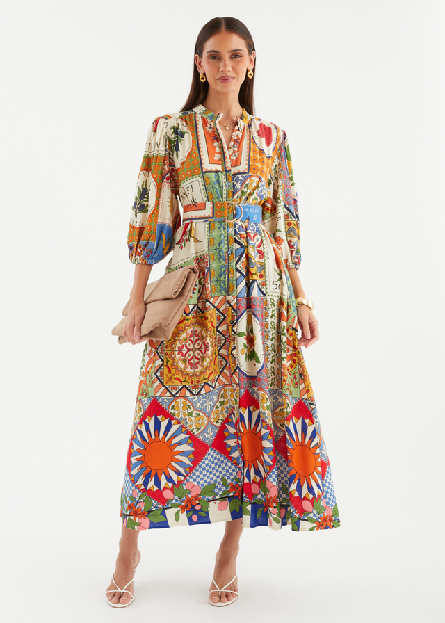Vivia Midi Dress - Amalfi Mosaic