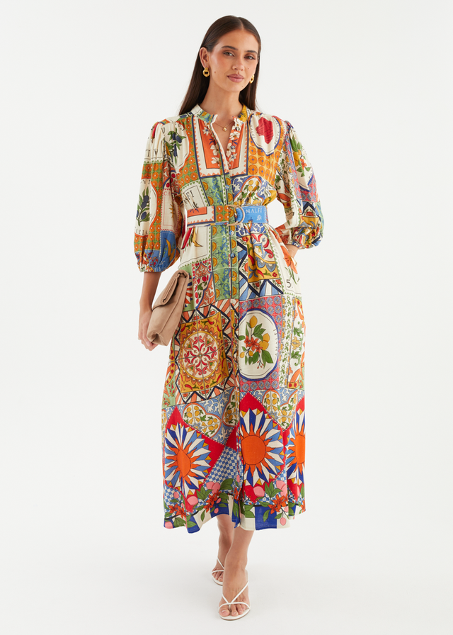Vivia Midi Dress - Amalfi Mosaic