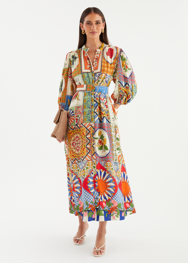 Vivia Midi Dress - Amalfi Mosaic