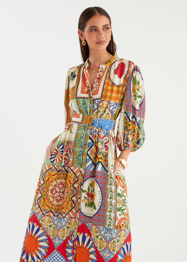 Vivia Midi Dress - Amalfi Mosaic