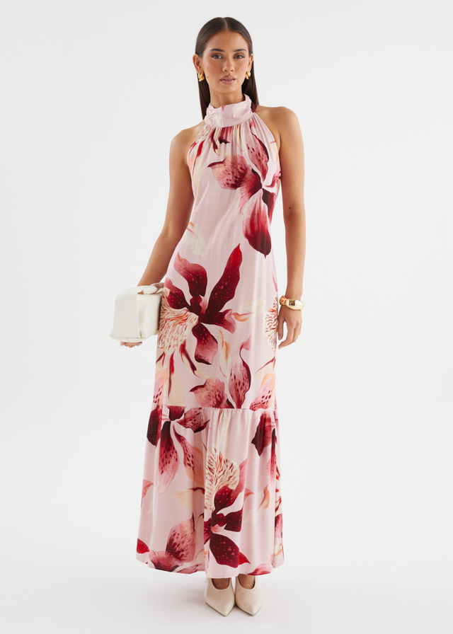 Danica Halter Maxi Dress - Blush Lily
