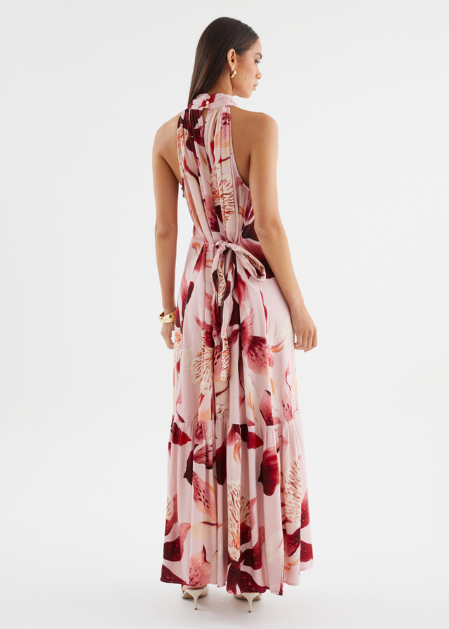 Danica Halter Maxi Dress - Blush Lily